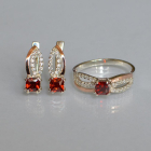 Срібний набір з золотими вставками