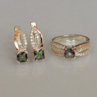 Срібний набір з золотими вставками