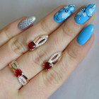 Срібний набір з золотими вставками