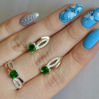 Срібний набір з золотими вставками