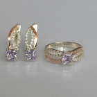 Срібний набір з золотими вставками