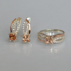 Срібний набір з золотими вставками