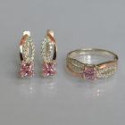 Срібний набір з золотими вставками