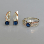 Срібний набір з золотими вставками