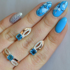 Срібний набір з золотими вставками