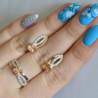 Срібний набір з золотими вставками