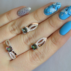 Срібний набір з золотими вставками