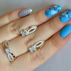 Срібний набір з золотими вставками