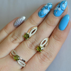 Срібний набір з золотими вставками