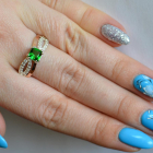 Срібна каблучка з золотими вставками