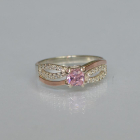 Срібна каблучка з золотими вставками