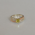 Срібна каблучка з золотими вставками