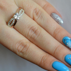 Срібна каблучка з золотими вставками