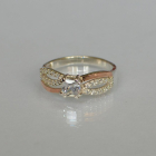 Срібна каблучка з золотими вставками