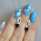 Срібні сережки з золотими вставками