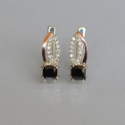 Срібні сережки з золотими вставками