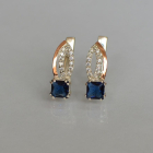 Срібні сережки з золотими вставками