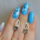 Срібні сережки з золотими вставками