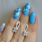 Срібні сережки з золотими вставками