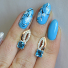 Срібні сережки з золотими вставками