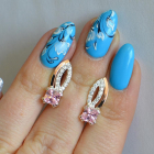 Срібні сережки з золотими вставками