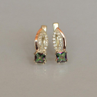 Срібні сережки з золотими вставками