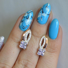 Срібні сережки з золотими вставками