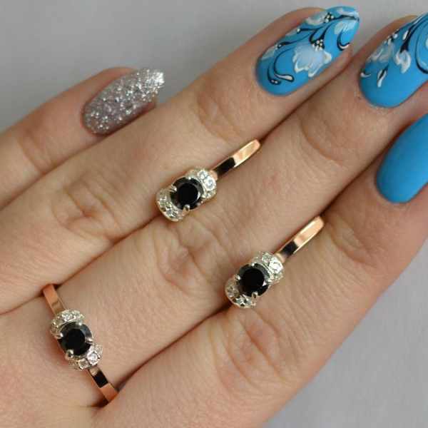 Срібний комплект з золотом