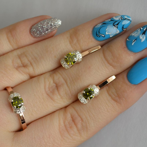 Срібний комплект з золотом