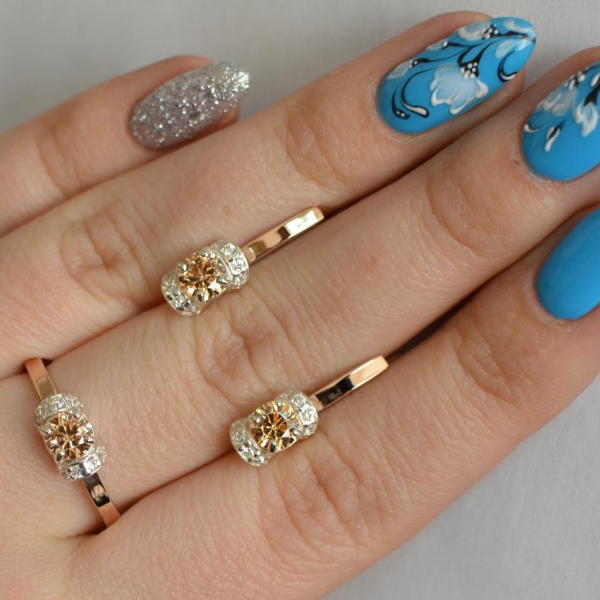 Срібний комплект з золотом