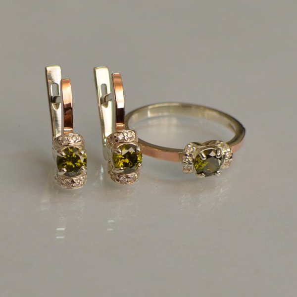 Срібний комплект з золотом