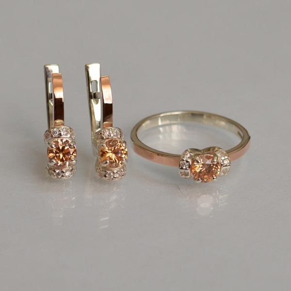 Срібний комплект з золотом