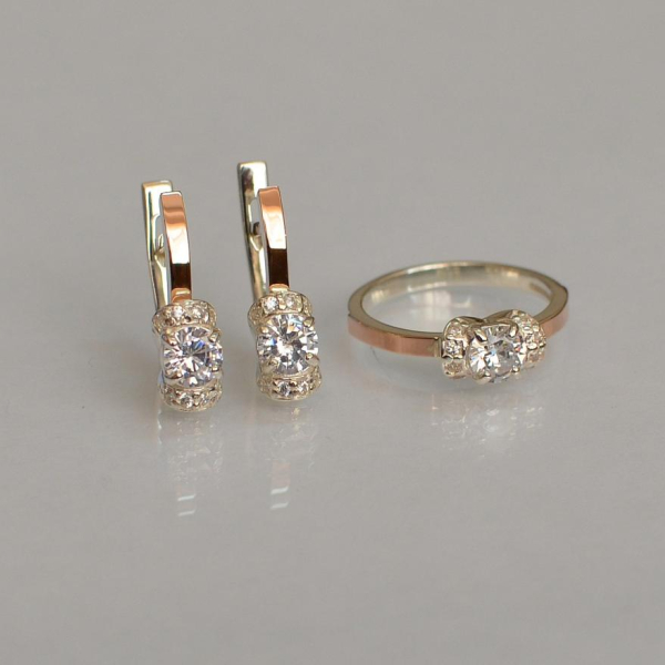 Срібний комплект з золотом