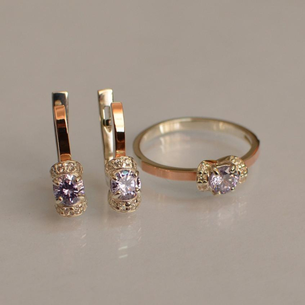 Срібний комплект з золотом