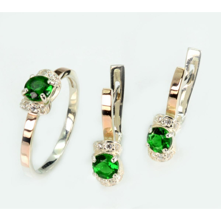 Серебряный комплект с золотом