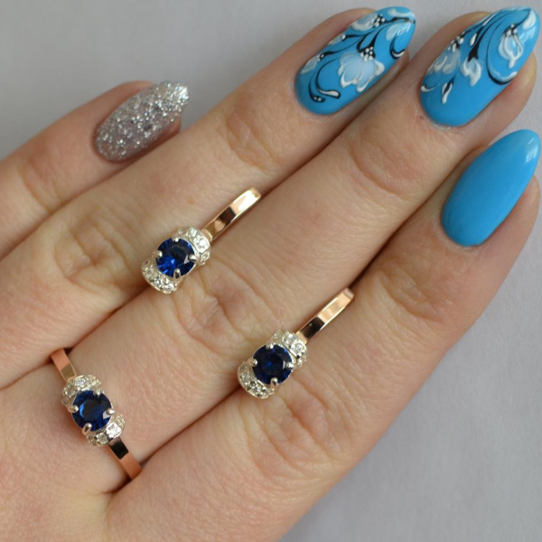 Срібний комплект з золотом