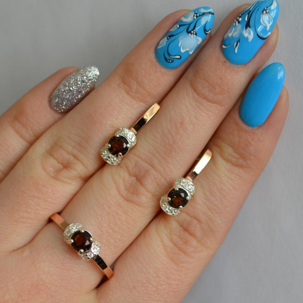 Срібний комплект з золотом