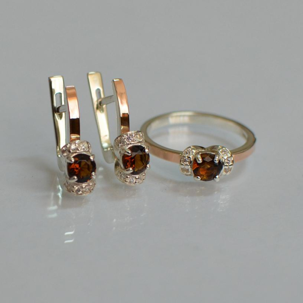 Срібний комплект з золотом