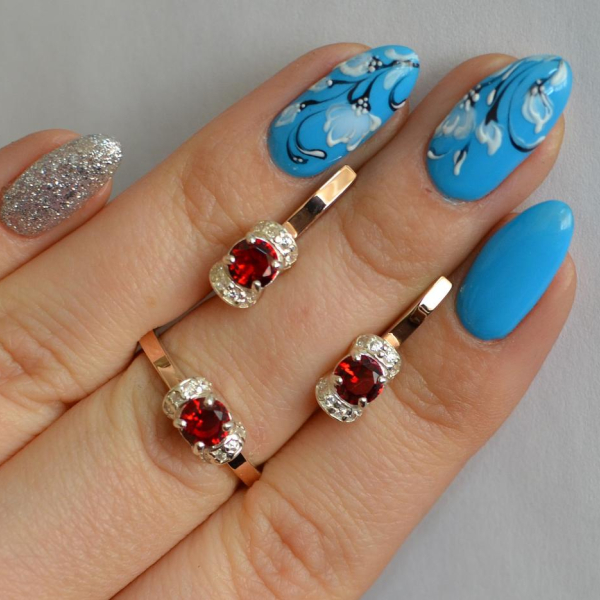 Срібний комплект з золотом