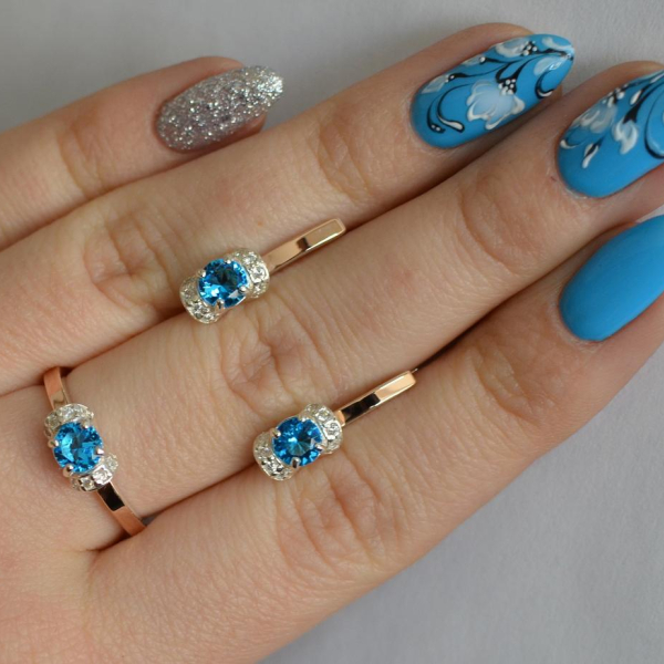 Срібний комплект з золотом