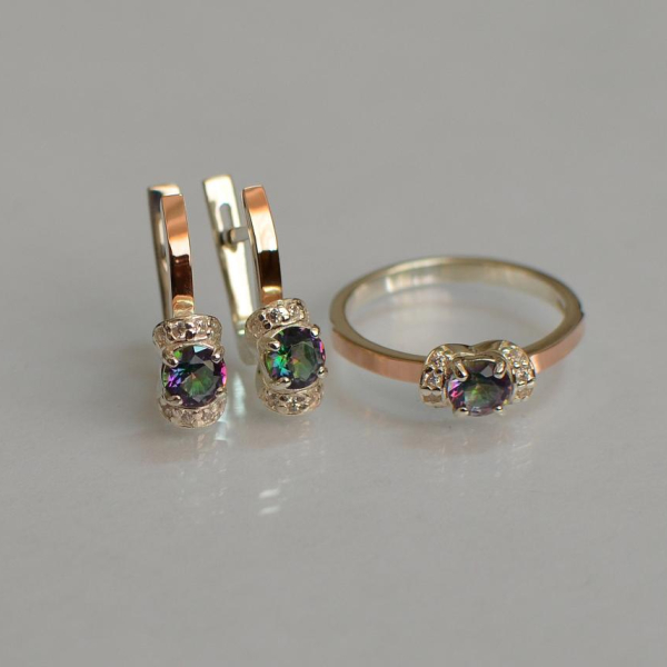 Срібний комплект з золотом