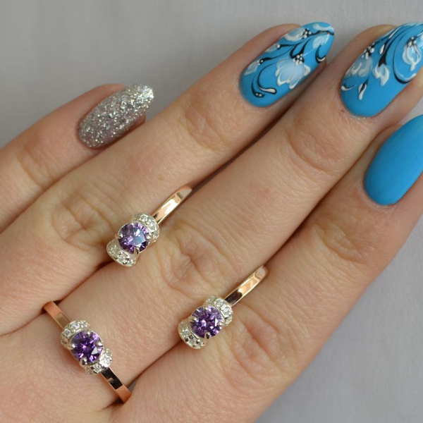 Срібний комплект з золотом