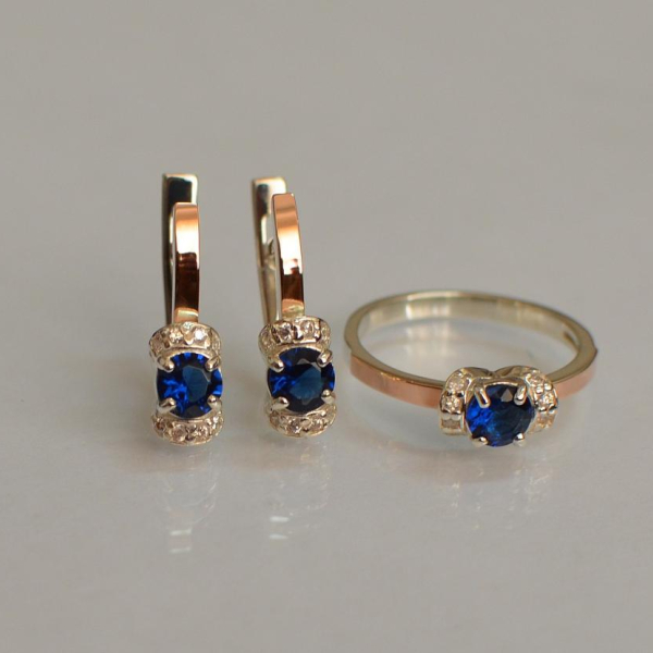 Срібний комплект з золотом