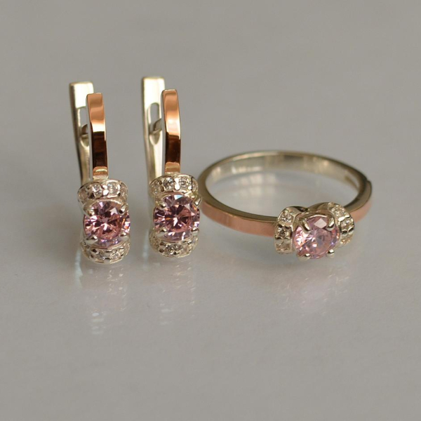 Срібний комплект з золотом