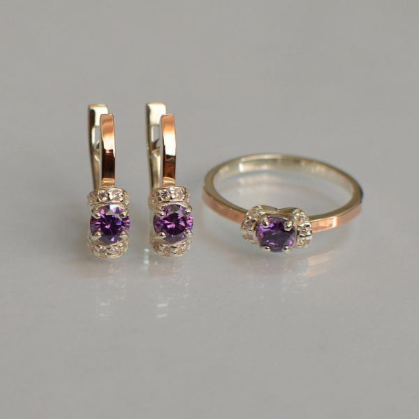 Срібний комплект з золотом