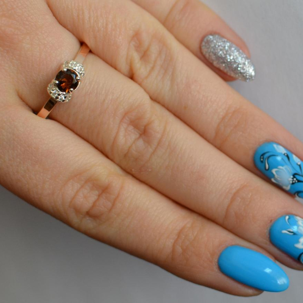 Срібна каблучка з золотом