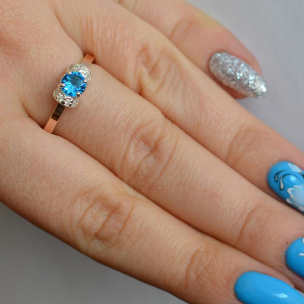 Срібна каблучка з золотом