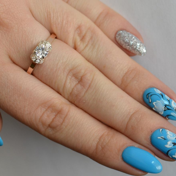 Срібна каблучка з золотом