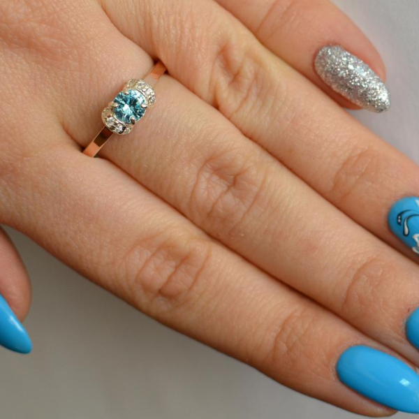 Срібна каблучка з золотом