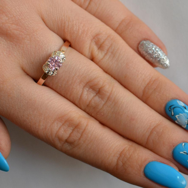 Срібна каблучка з золотом